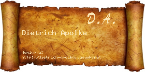 Dietrich Apolka névjegykártya